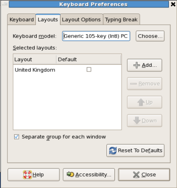 Linux keyboard configuration
